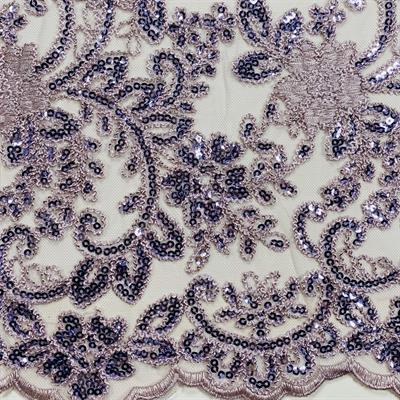 PIZZO RICAMATO CON PAILLETTES ALT CM 135